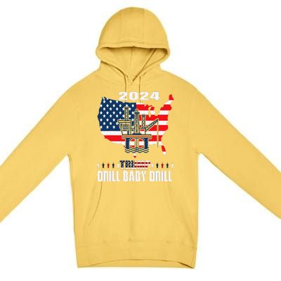 Drill Baby Drill American Flag Oilrig Oilfield Trash Premium Pullover Hoodie