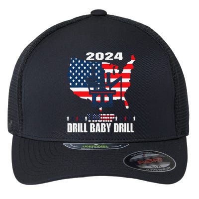 Drill Baby Drill American Flag Oilrig Oilfield Trash Flexfit Unipanel Trucker Cap