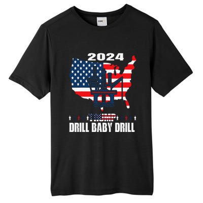 Drill Baby Drill American Flag Oilrig Oilfield Trash Tall Fusion ChromaSoft Performance T-Shirt