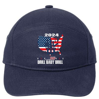 Drill Baby Drill American Flag Oilrig Oilfield Trash 7-Panel Snapback Hat