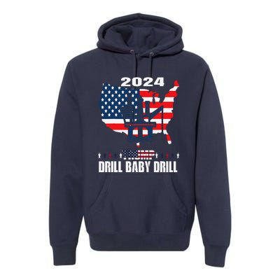 Drill Baby Drill American Flag Oilrig Oilfield Trash Premium Hoodie