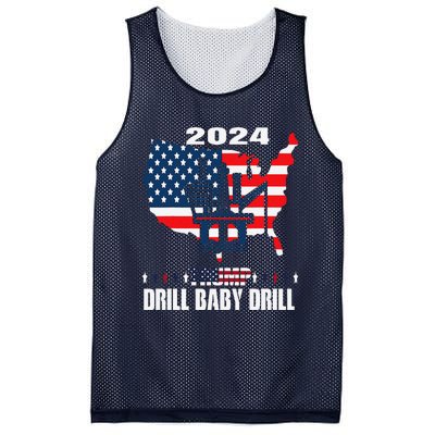 Drill Baby Drill American Flag Oilrig Oilfield Trash Mesh Reversible Basketball Jersey Tank