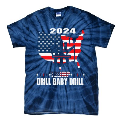 Drill Baby Drill American Flag Oilrig Oilfield Trash Tie-Dye T-Shirt