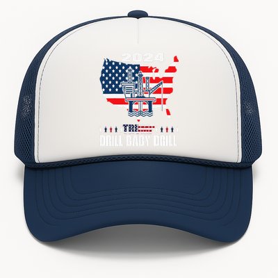 Drill Baby Drill American Flag Oilrig Oilfield Trash Trucker Hat