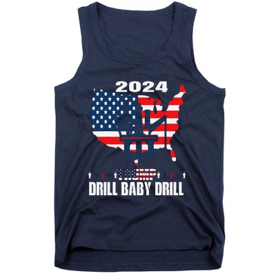 Drill Baby Drill American Flag Oilrig Oilfield Trash Tank Top