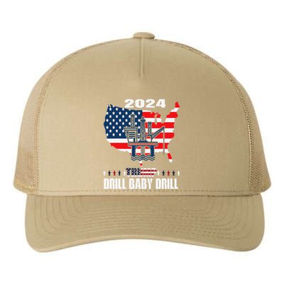 Drill Baby Drill American Flag Oilrig Oilfield Trash Yupoong Adult 5-Panel Trucker Hat