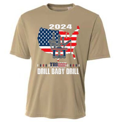 Drill Baby Drill American Flag Oilrig Oilfield Trash Cooling Performance Crew T-Shirt