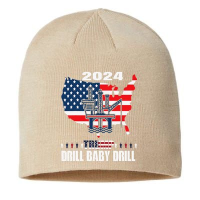 Drill Baby Drill American Flag Oilrig Oilfield Trash Sustainable Beanie