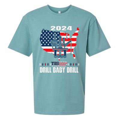 Drill Baby Drill American Flag Oilrig Oilfield Trash Sueded Cloud Jersey T-Shirt