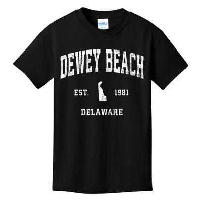 Dewey Beach Delaware De Vintage Athletic Established Kids T-Shirt