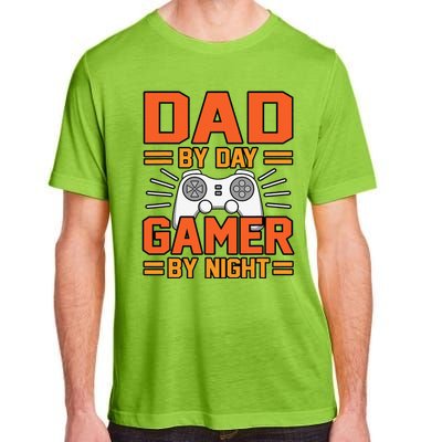 Dad By Day Gamer By Night Father’s Day Daddy Father Graphic Adult ChromaSoft Performance T-Shirt