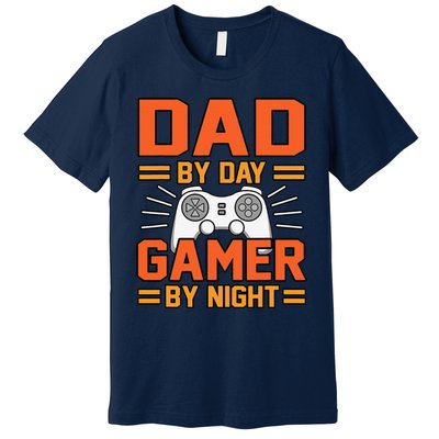 Dad By Day Gamer By Night Father’s Day Daddy Father Graphic Premium T-Shirt