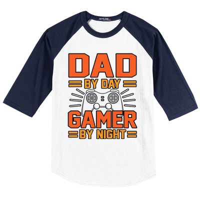 Dad By Day Gamer By Night Father’s Day Daddy Father Graphic Baseball Sleeve Shirt