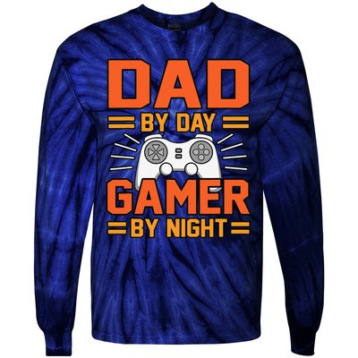 Dad By Day Gamer By Night Father’s Day Daddy Father Graphic Tie-Dye Long Sleeve Shirt