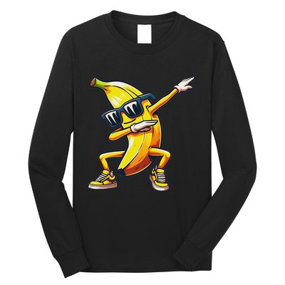 Dab Banana Dancing Dabbing Banana Fruit Meme Long Sleeve Shirt