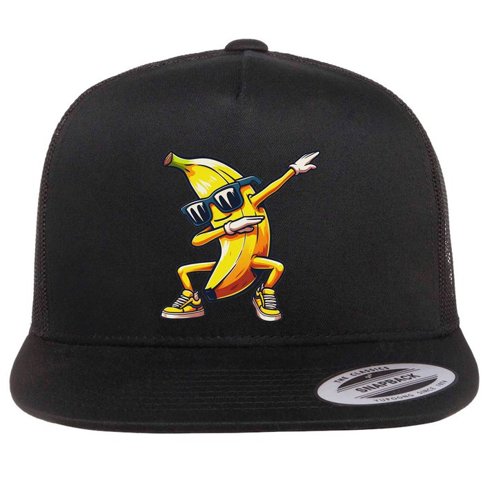 Dab Banana Dancing Dabbing Banana Fruit Meme Flat Bill Trucker Hat