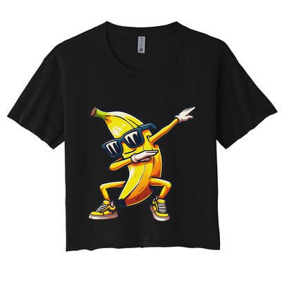 Dab Banana Dancing Dabbing Banana Fruit Meme Crop Top