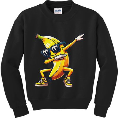 Dab Banana Dancing Dabbing Banana Fruit Meme Kids Sweatshirt
