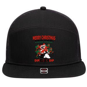 Dip Baby Dip Merry Christmas To The Left To The Right 7 Panel Mesh Trucker Snapback Hat