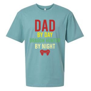 Dad By Day Dragon Hunter By Night Hobby Daddy Gamer Gift Sueded Cloud Jersey T-Shirt