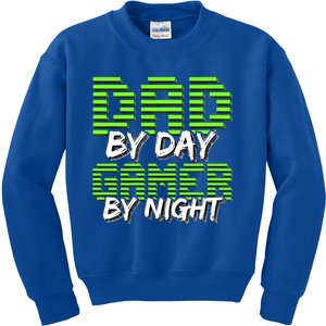 Dad By Day Gamer By Night Fathers Day Video Gamer Gift Gift Kids Sweatshirt