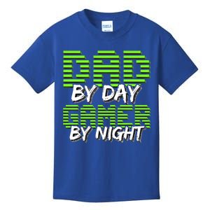 Dad By Day Gamer By Night Fathers Day Video Gamer Gift Gift Kids T-Shirt