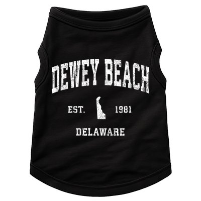 Dewey Beach Delaware De Vintage Established Athletic Sports Design Doggie Tank