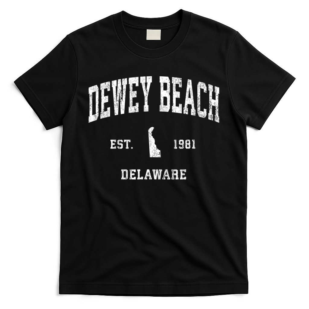 Dewey Beach Delaware De Vintage Established Athletic Sports Design T-Shirt