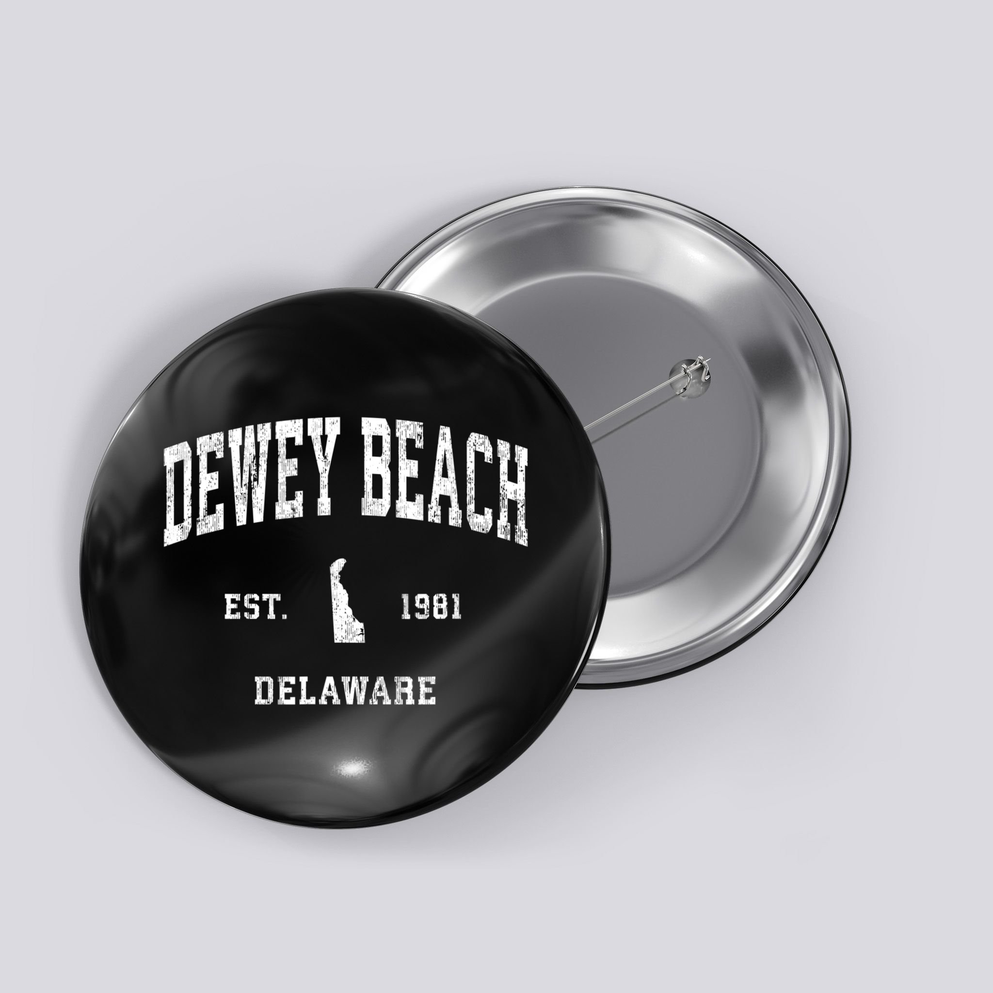 Dewey Beach Delaware De Vintage Established Athletic Sports Design Button