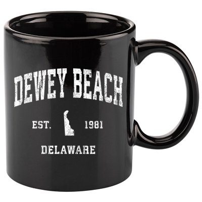 Dewey Beach Delaware De Vintage Established Athletic Sports Design 11oz C Handle Ceramic Mug