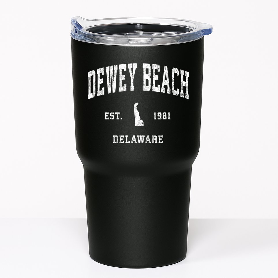 Dewey Beach Delaware De Vintage Established Athletic Sports Design Tumbler