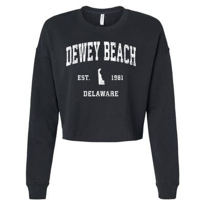 Dewey Beach Delaware De Vintage Established Athletic Sports Design Cropped Pullover Crew