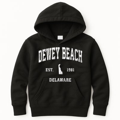 Dewey Beach Delaware De Vintage Established Athletic Sports Design Kids Hoodie