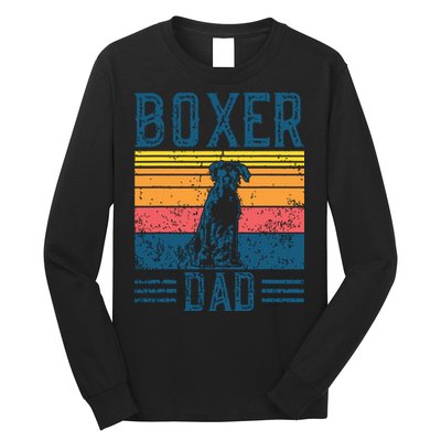 Dog Boxer Dad Vintage Boxer Dad Long Sleeve Shirt