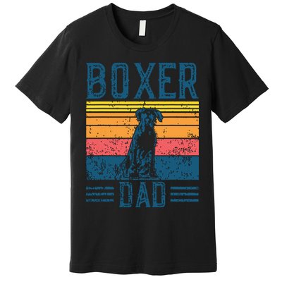 Dog Boxer Dad Vintage Boxer Dad Premium T-Shirt