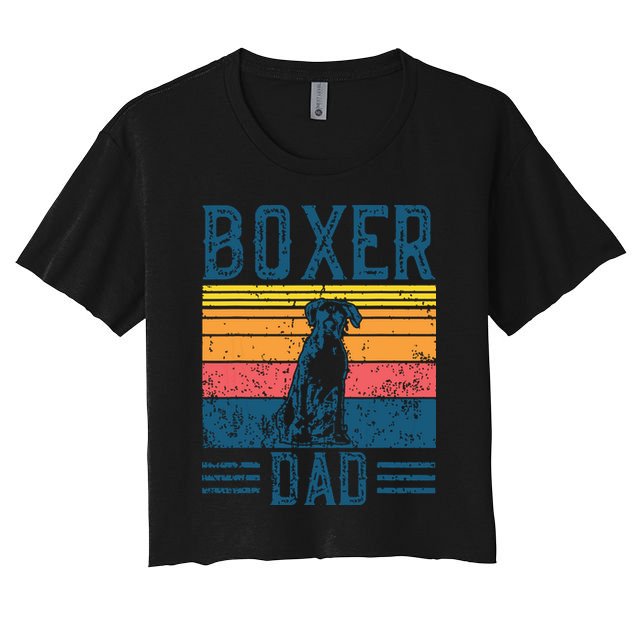 Dog Boxer Dad Vintage Boxer Dad Crop Top