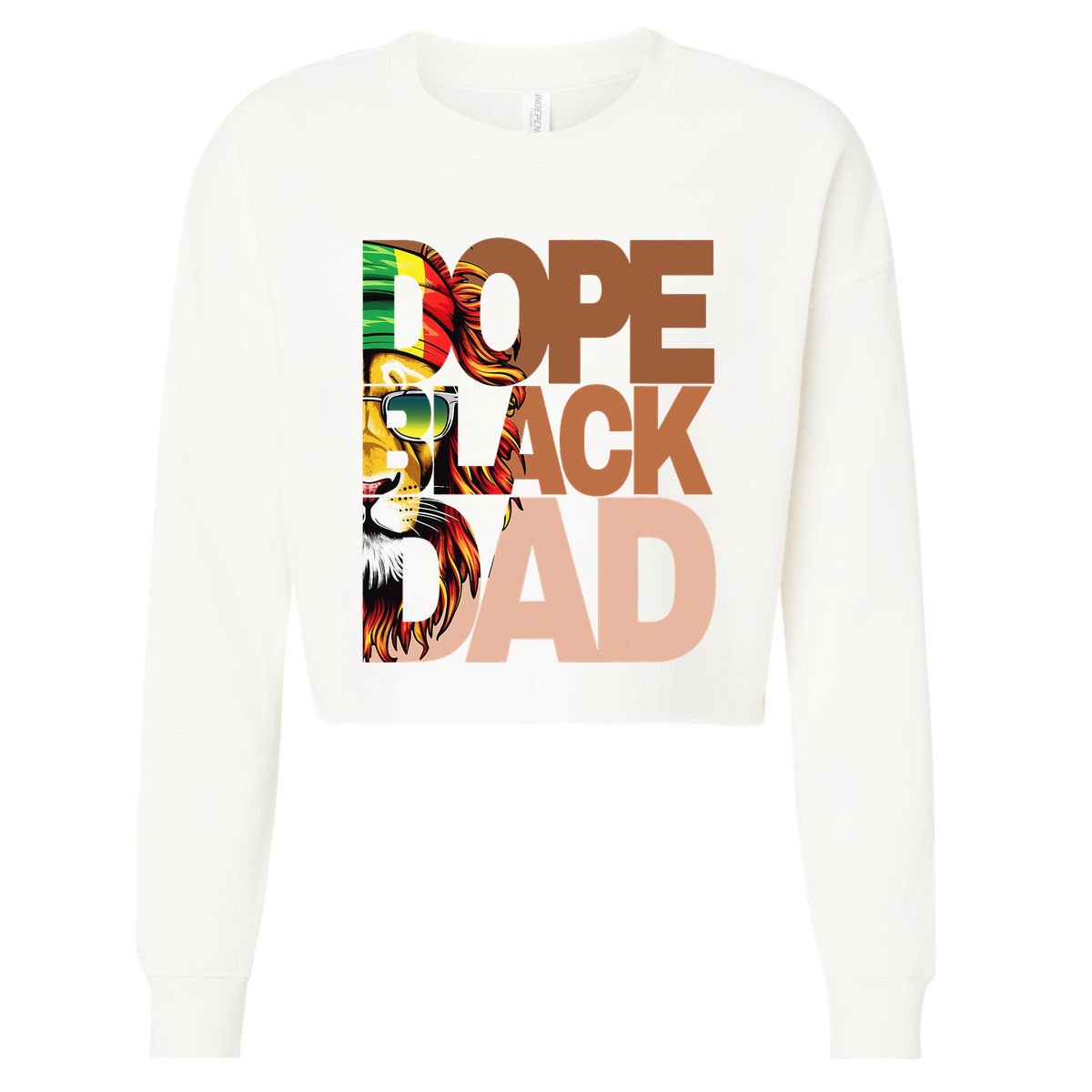 Dope Black Dad Juneteenth Father's Day Black Man king  Cropped Pullover Crew
