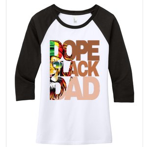 Dope Black Dad Juneteenth Father's Day Black Man king  Women's Tri-Blend 3/4-Sleeve Raglan Shirt