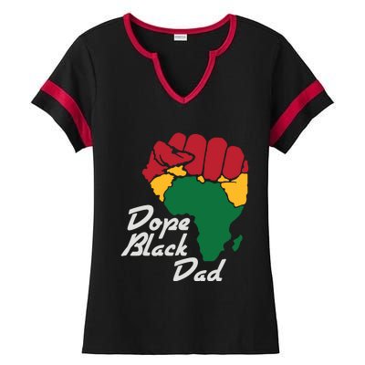 Dope Black Dad Black History Month Ladies Halftime Notch Neck Tee