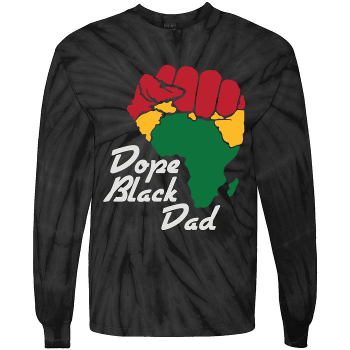 Dope Black Dad Black History Month Tie-Dye Long Sleeve Shirt