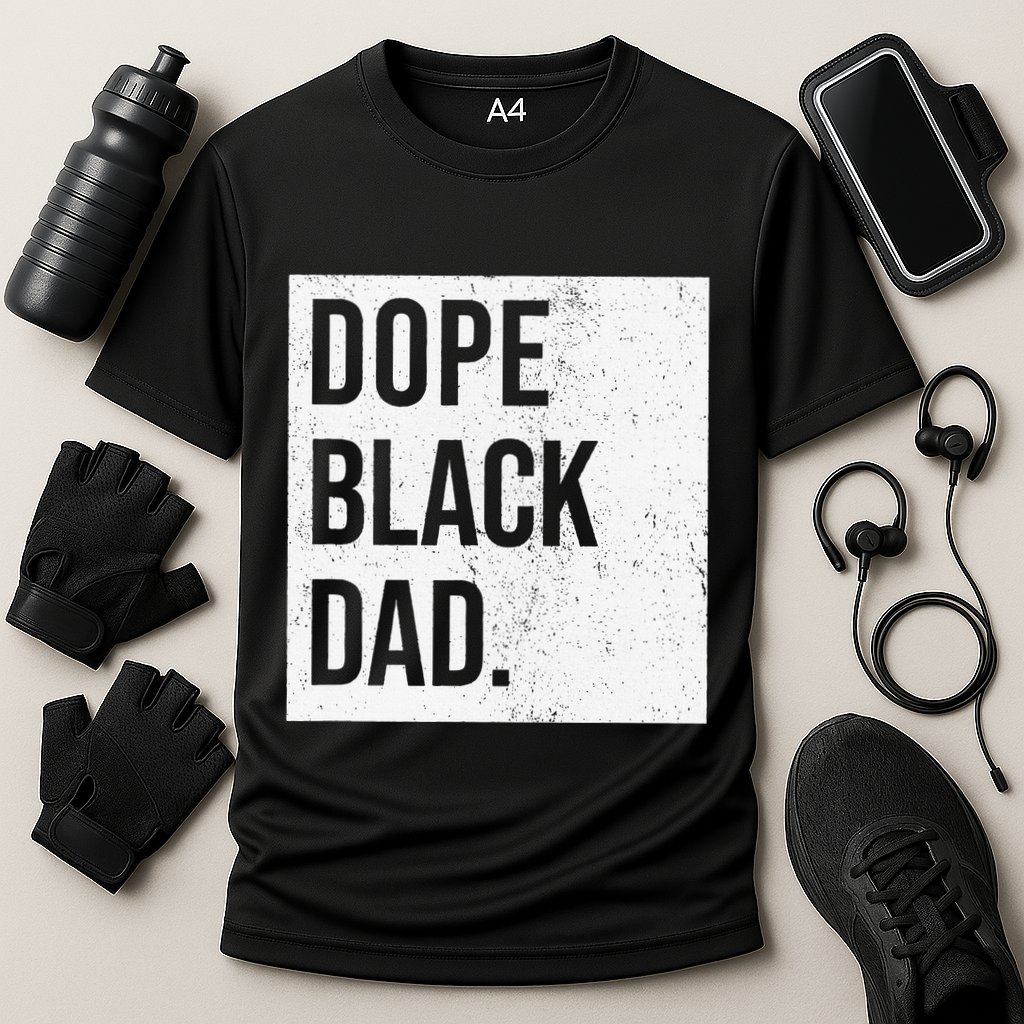 Dope Black Dad Cooling Performance Crew T-Shirt