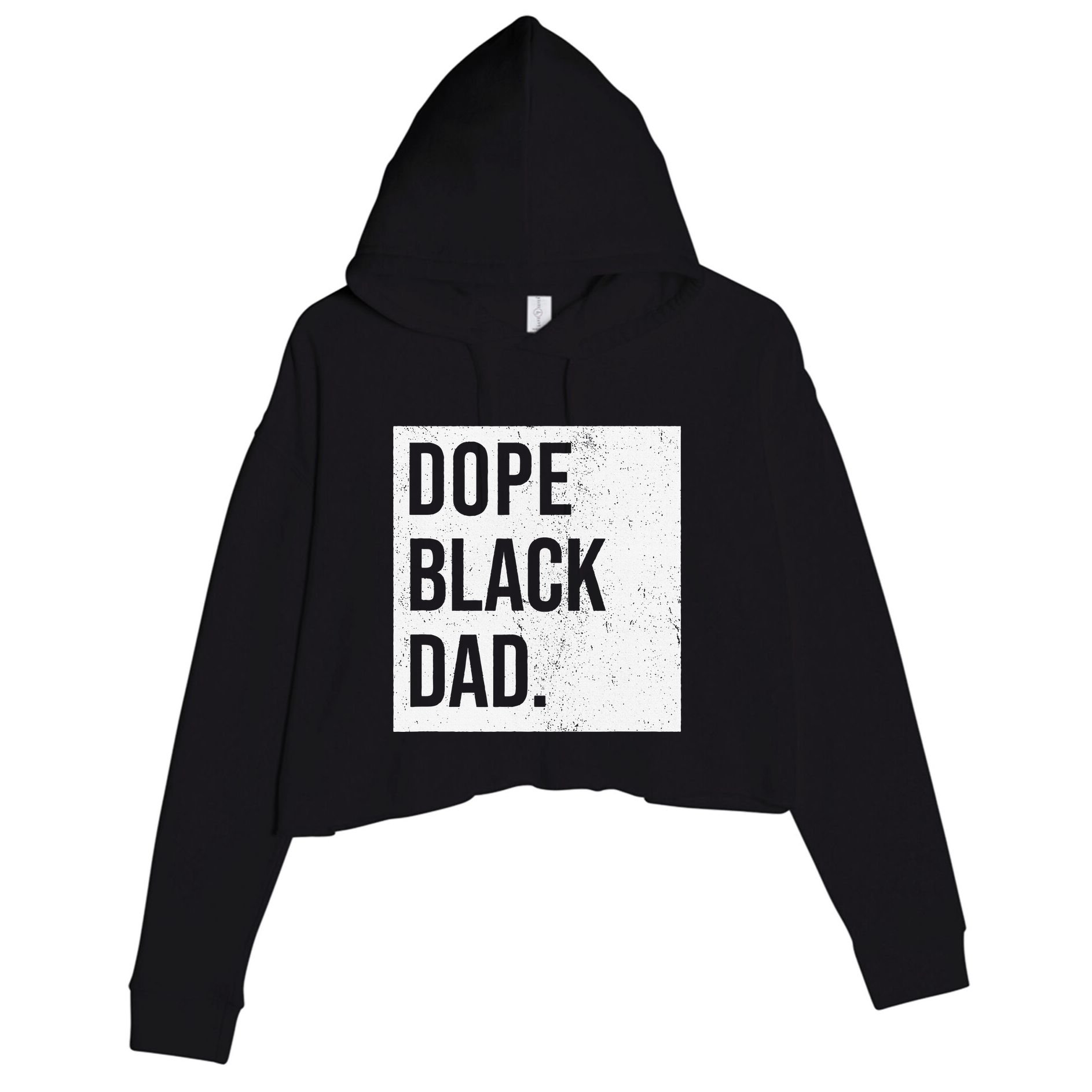 Dope Black Dad Crop Fleece Hoodie