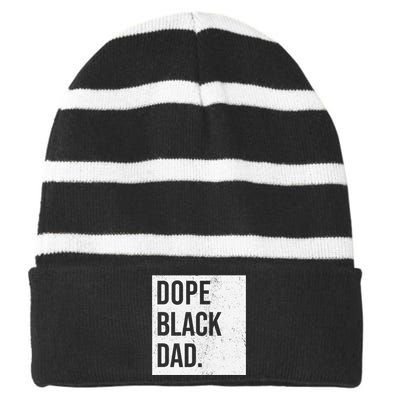 Dope Black Dad Striped Beanie with Solid Band