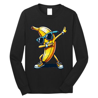 Dab Banana Dancing Dabbing Banana Fruit Meme Long Sleeve Shirt