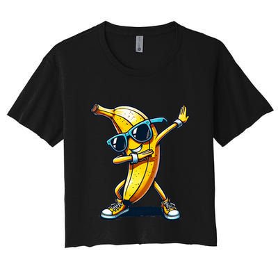 Dab Banana Dancing Dabbing Banana Fruit Meme Crop Top