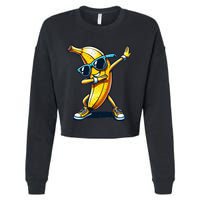 Dab Banana Dancing Dabbing Banana Fruit Meme Cropped Pullover Crew