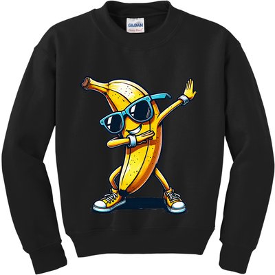 Dab Banana Dancing Dabbing Banana Fruit Meme Kids Sweatshirt