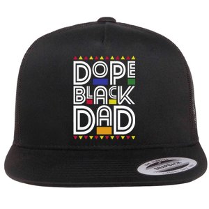 Dope Black Dad Black History Month Juneteenth 1865 Flat Bill Trucker Hat