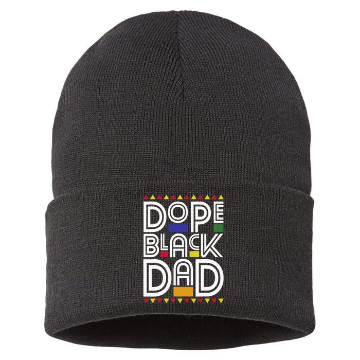 Dope Black Dad Black History Month Juneteenth 1865 Sustainable Knit Beanie