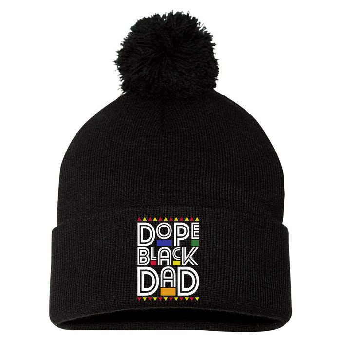 Dope Black Dad Black History Month Juneteenth 1865 Pom Pom 12in Knit Beanie